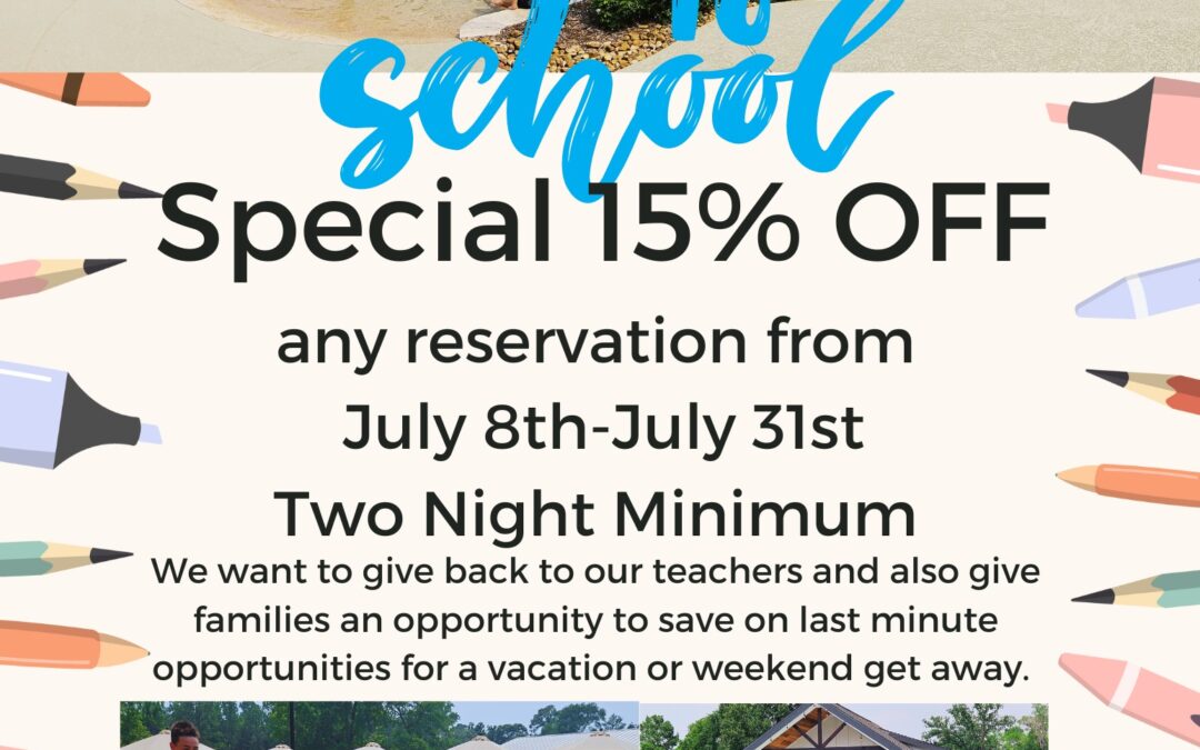 15% OFF BACK TO SCHOOL SPECIAL!