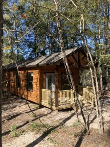photo of the exterior of one of the cabins