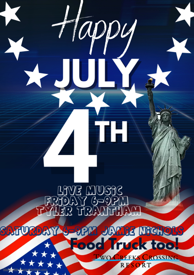 Join us in July!  Celebrate Independence Day! Food Trucks on Saturdays!
