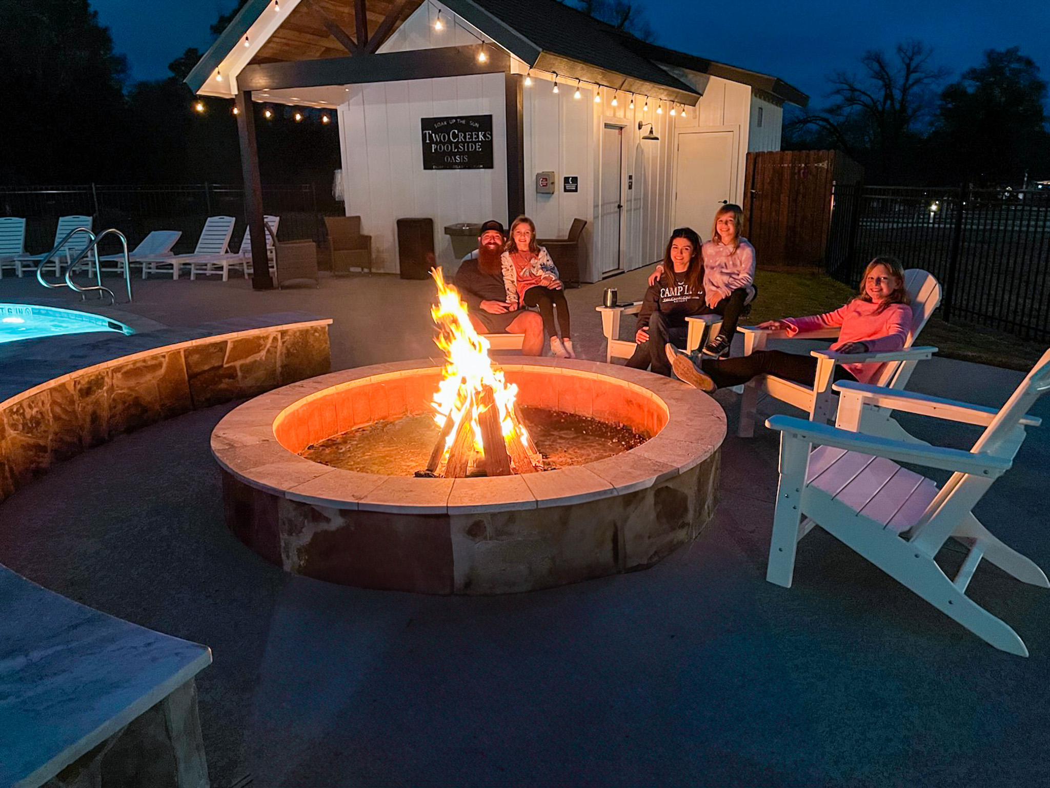 Pool firepit family pool firepit family