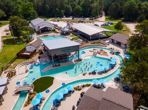 Blue bayou bend aerial resort view | two creeks crossing resort blue bayou bend aerial resort view