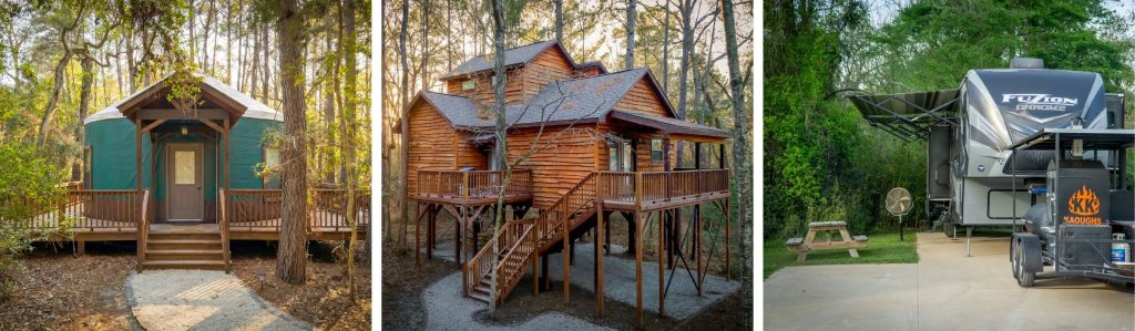 texas rv resort cabins glamping treehouse