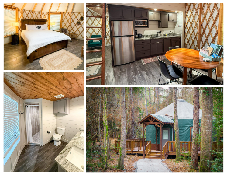 glamping yurt at two creeks crossing