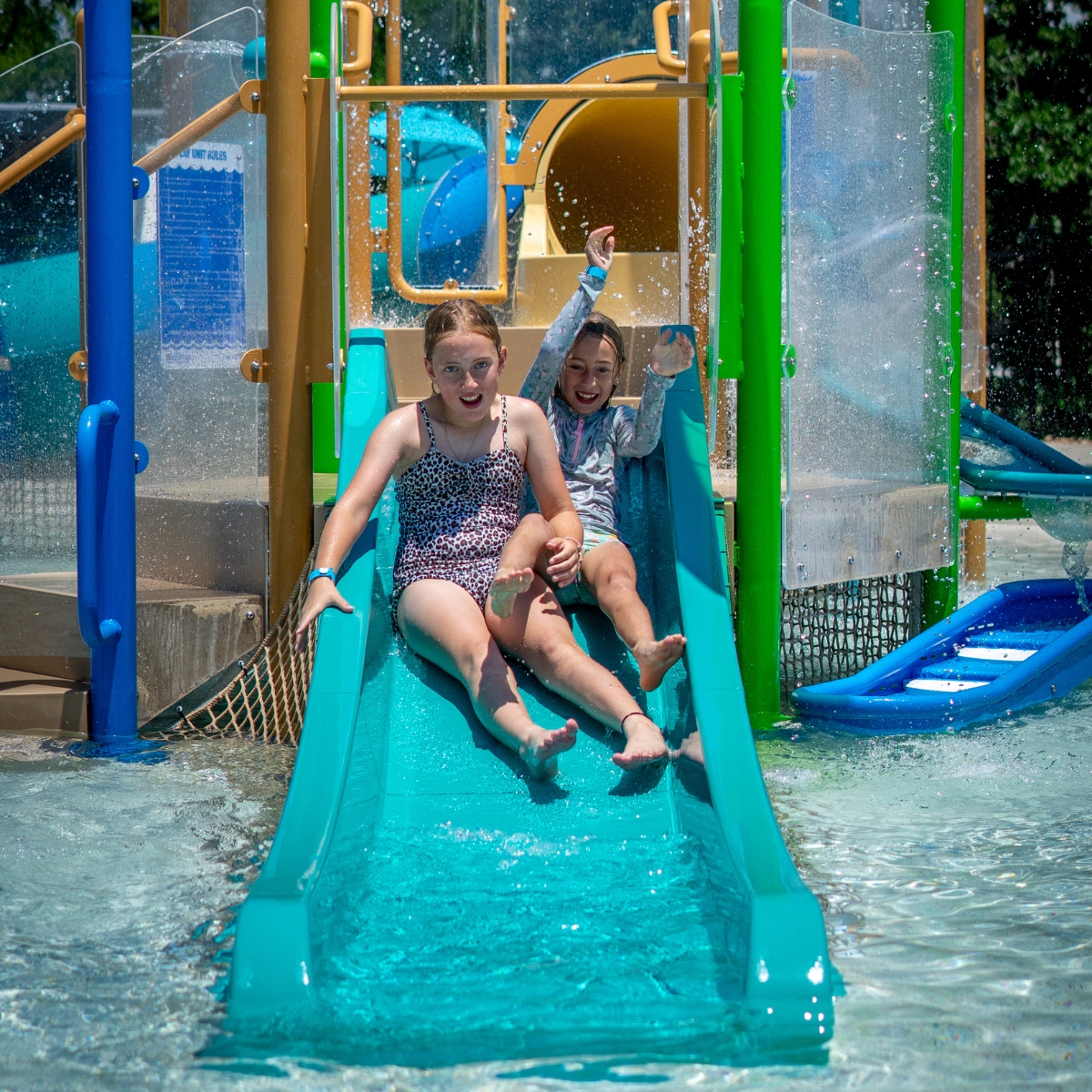 Blue Bayou Bend Water Park and lazy river at Two Creeks Crossing Resort